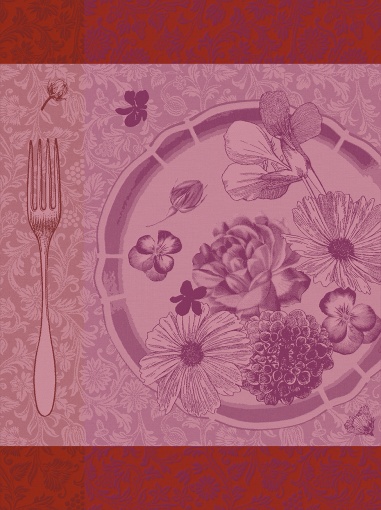 Полотенце для посуды 60 х 80 см Fleurs A Croquer Le Jacquard Francais розовое